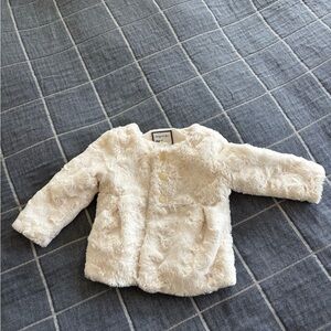 Cozy White Faux Fur Kids Jacket